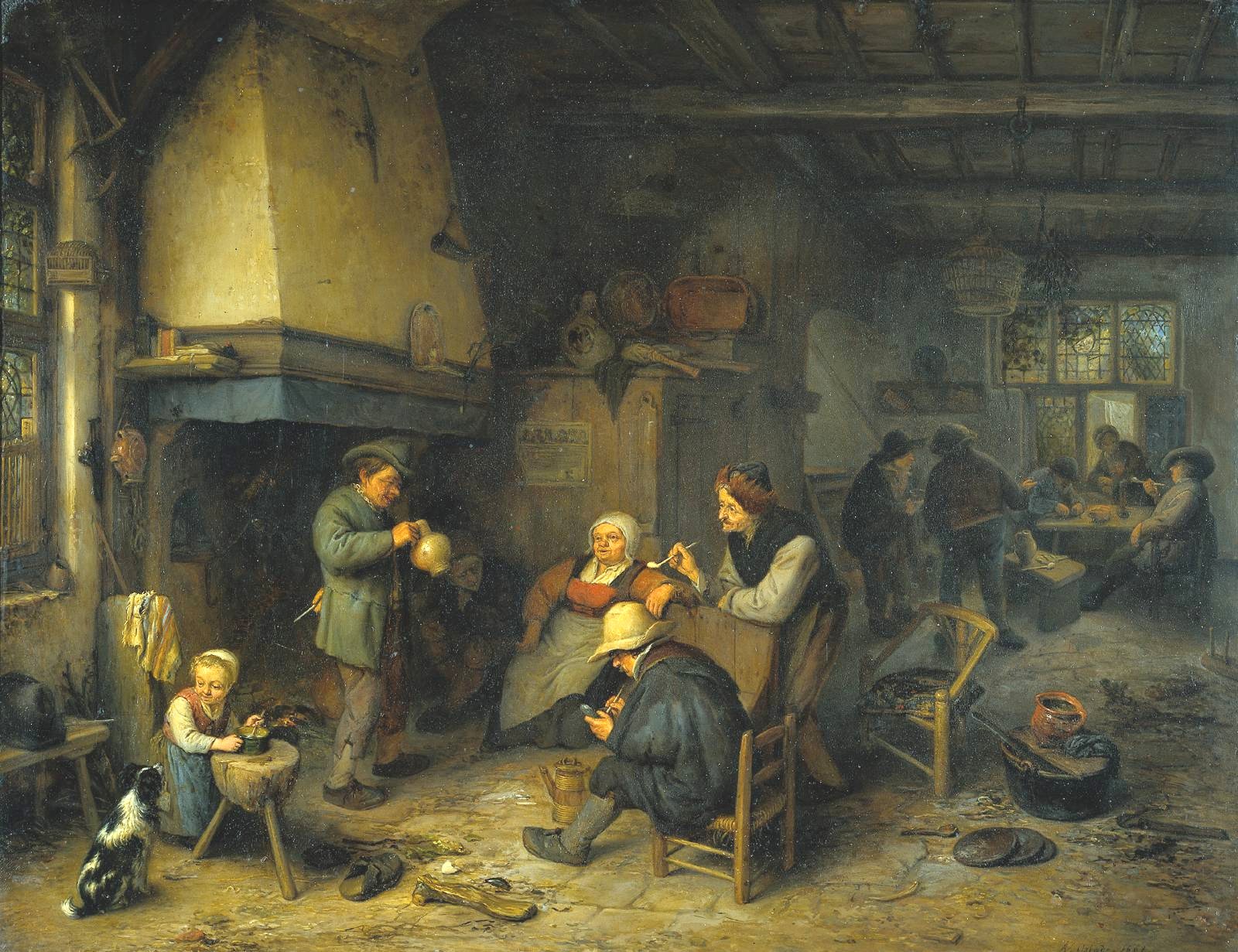 Schilderij Adriaen van Ostade Het Boerengezelschap